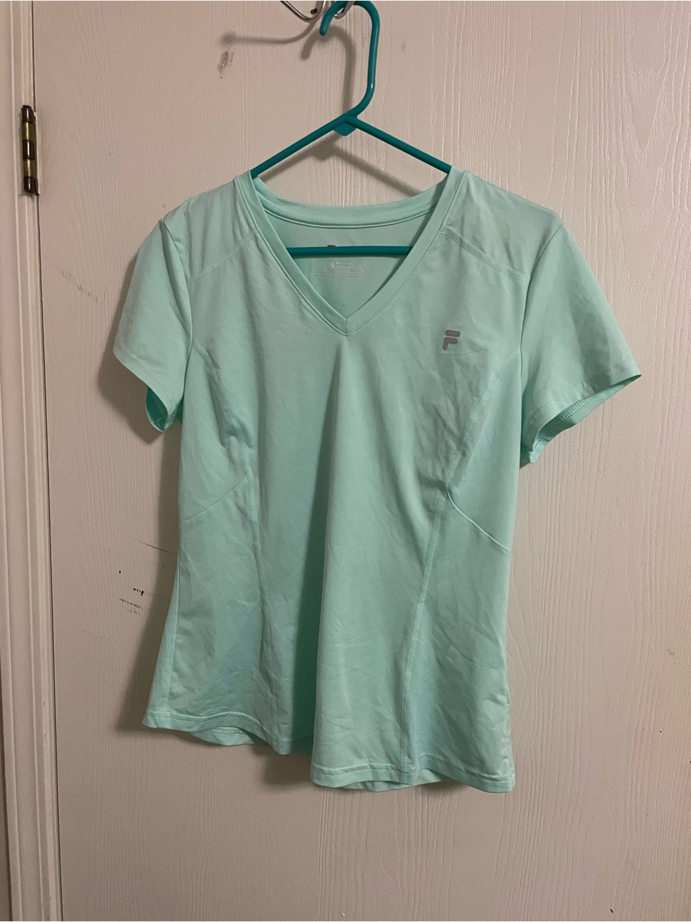 Fila Women's Mint Green V-Neck Performance Tee